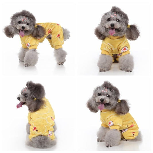 Yellow Rubber Ducky Onesie Dog Pajamas – Cozy Warm Sleepwear for Small & Medium Dogs | Soft Breathable Fabric | Posh Dog Life
