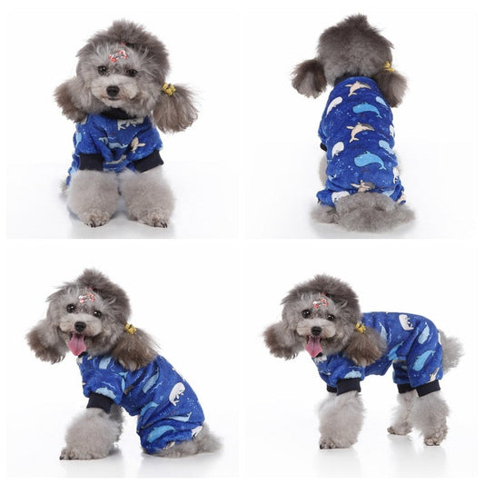 Whale Onesie Dog PJs | Cozy Ocean-Themed Pajamas for Small & Medium Dogs