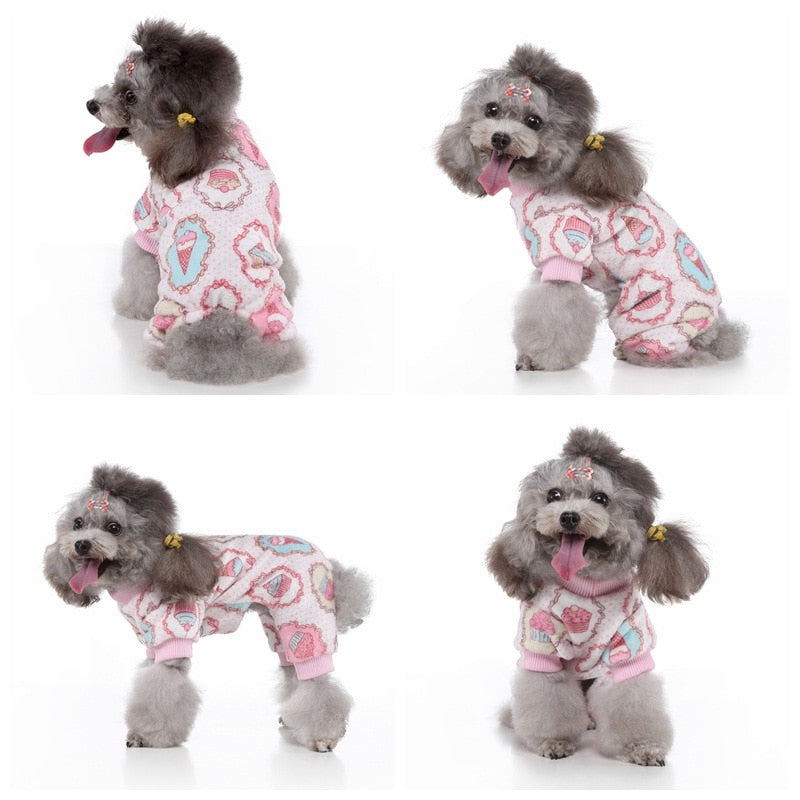 Sweet Dreams Onesie Dog PJs – Cozy Ice Cream & Cupcake Pajamas for Small & Medium Dogs | Posh Dog Life