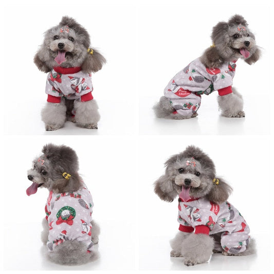 Christmas Hedgehogs Onesie Dog PJs | Cozy Winter Pajamas for Small & Medium Dogs