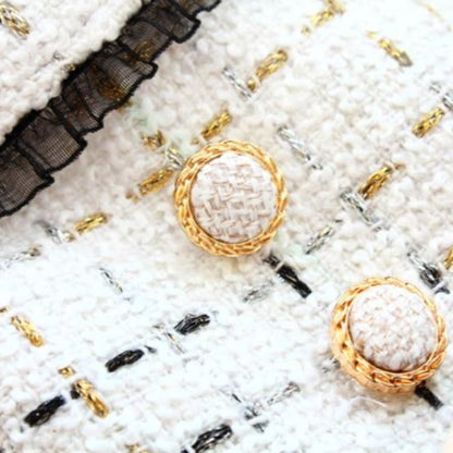 Designer Chanel-Inspired Tweed Dog Dress Coat – Handmade Luxury Dog Coat with Fur Trim, Lace & Tulle Skirt (S–2XL, Custom Sizes Available)