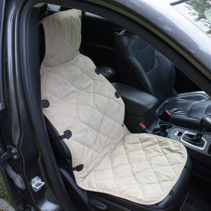 Protective Microfiber Car Bucket Seat Cover | Quilted, Machine-Washable Pet Seat Protector for Most Vehicles