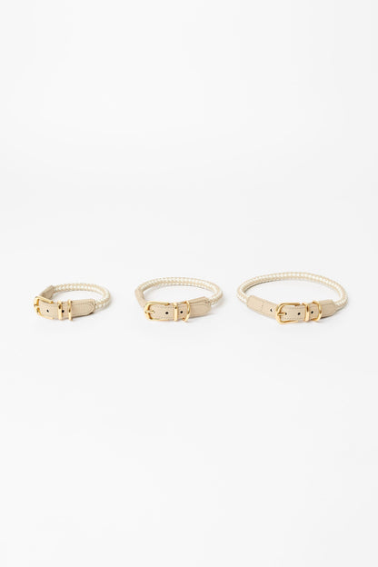 Rolled Braided Dog Collar – Hypoallergenic, Waterproof & Brass Hardware (Pupwell)