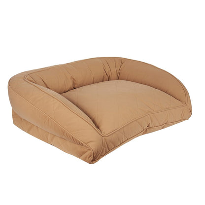 Quilted Microfiber Bolster Dog Bed | Washable Tailored Cover with Recycled MemoryFiber™ or Orthopedic Foam Inserts