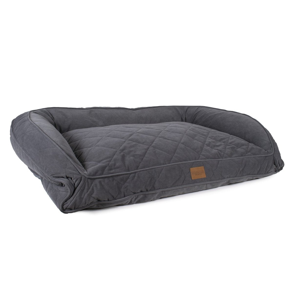 Quilted Microfiber Bolster Dog Bed | Washable Tailored Cover with Recycled MemoryFiber™ or Orthopedic Foam Inserts