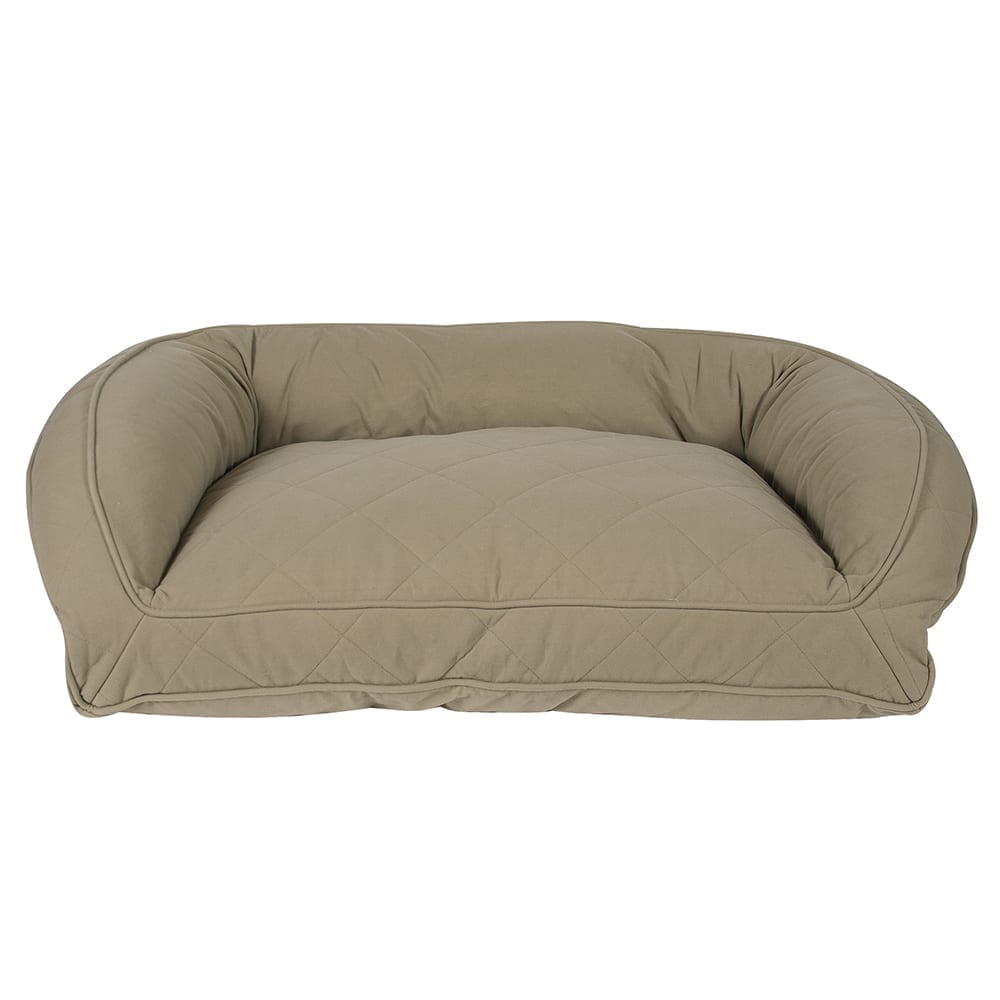 Quilted Microfiber Bolster Dog Bed | Washable Tailored Cover with Recycled MemoryFiber™ or Orthopedic Foam Inserts