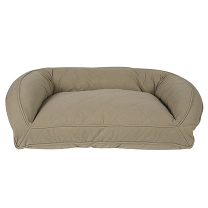 Quilted Microfiber Bolster Dog Bed | Washable Tailored Cover with Recycled MemoryFiber™ or Orthopedic Foam Inserts