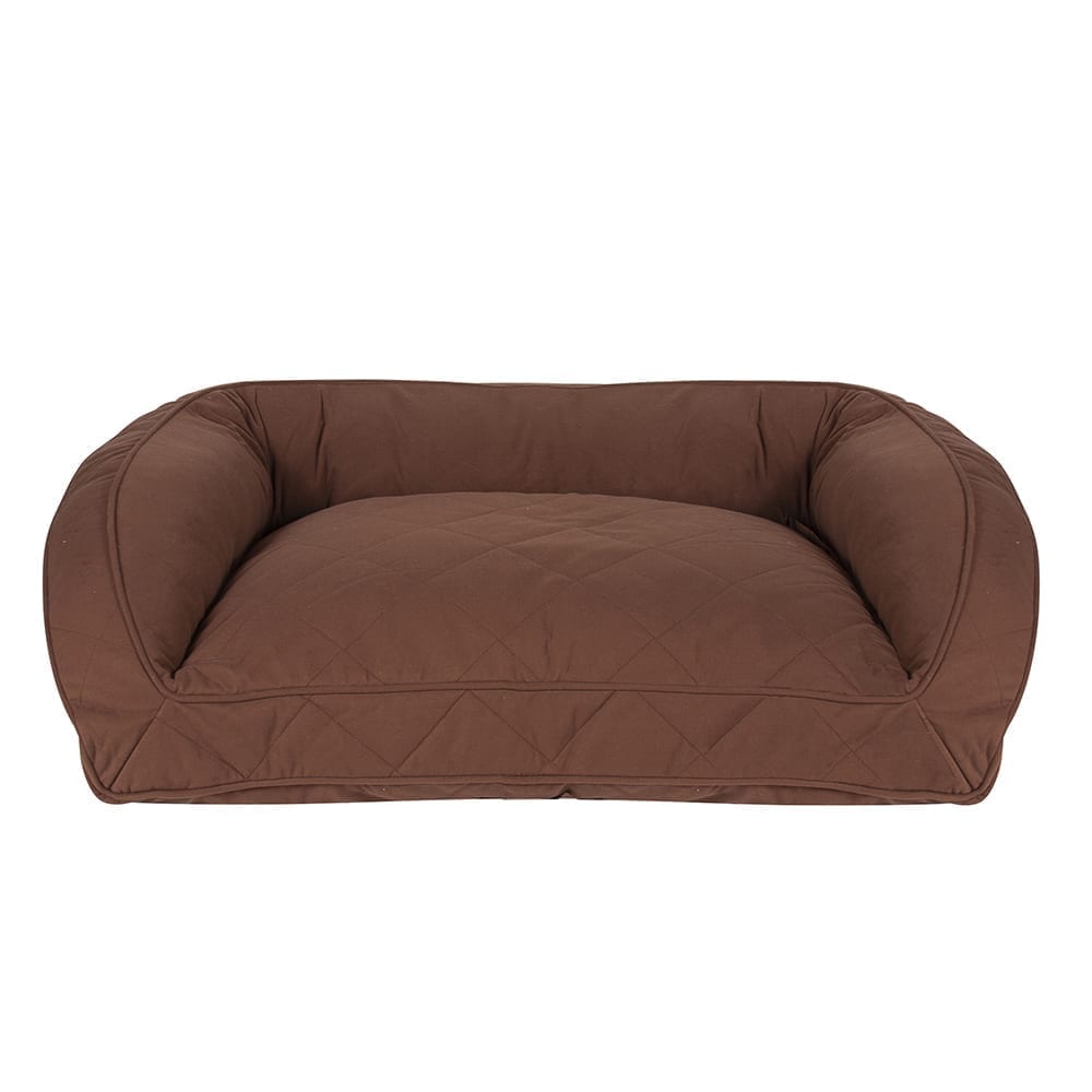 Quilted Microfiber Bolster Dog Bed | Washable Tailored Cover with Recycled MemoryFiber™ or Orthopedic Foam Inserts