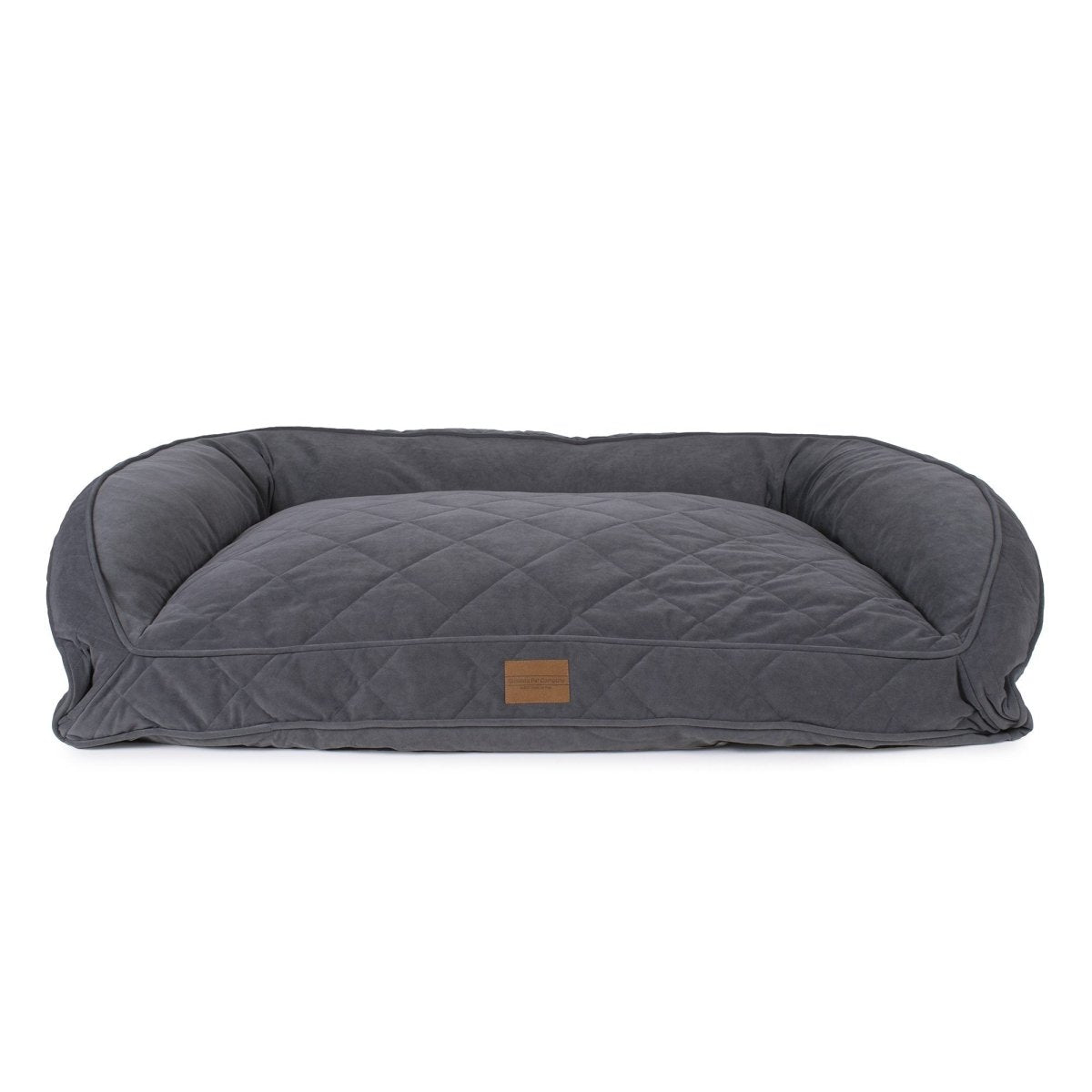 Quilted Microfiber Bolster Dog Bed | Washable Tailored Cover with Recycled MemoryFiber™ or Orthopedic Foam Inserts