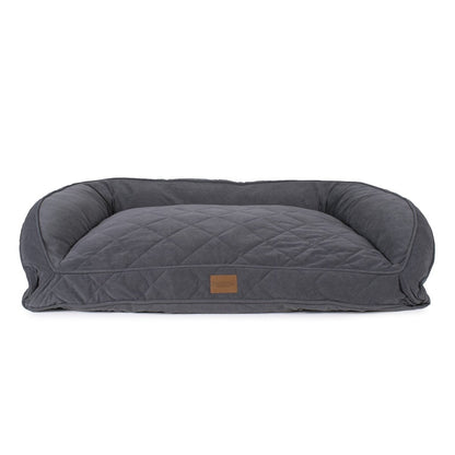 Quilted Microfiber Bolster Dog Bed | Washable Tailored Cover with Recycled MemoryFiber™ or Orthopedic Foam Inserts