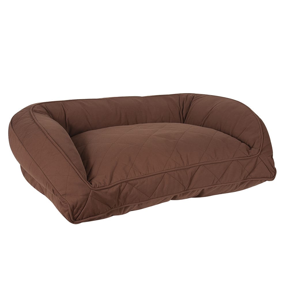 Quilted Microfiber Bolster Dog Bed | Washable Tailored Cover with Recycled MemoryFiber™ or Orthopedic Foam Inserts