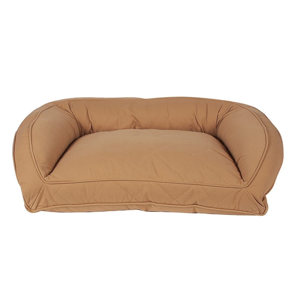 Quilted Microfiber Bolster Dog Bed | Washable Tailored Cover with Recycled MemoryFiber™ or Orthopedic Foam Inserts