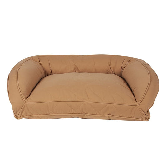 Quilted Microfiber Bolster Dog Bed | Washable Tailored Cover with Recycled MemoryFiber™ or Orthopedic Foam Inserts