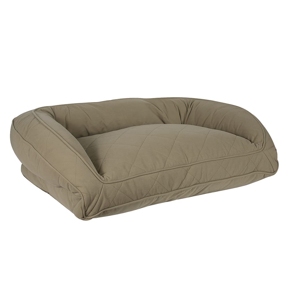 Quilted Microfiber Bolster Dog Bed | Washable Tailored Cover with Recycled MemoryFiber™ or Orthopedic Foam Inserts