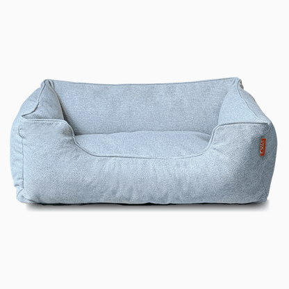 The Sammy Bolster Dog Bed – Sky Blue Performance Fabric (S/M/L/XL)