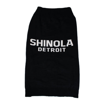Shinola Brand Logo Knitted Pet Sweater | Cozy Pullover Acrylic Dog Sweater — Machine Washable