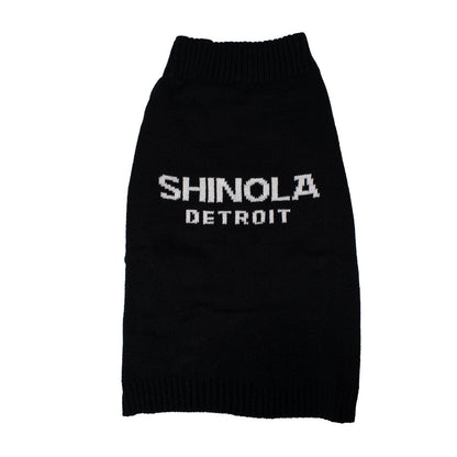 Shinola Brand Logo Knitted Pet Sweater | Cozy Pullover Acrylic Dog Sweater — Machine Washable