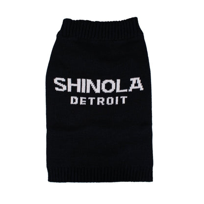 Shinola Brand Logo Knitted Pet Sweater | Cozy Pullover Acrylic Dog Sweater — Machine Washable