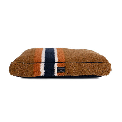 Shinola Brand Stripe Berber Napper Dog Bed | Plush Shearling Bed with Recycled Fill & Washable Cover