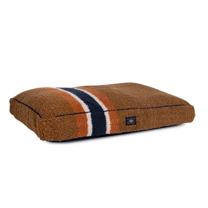 Shinola Brand Stripe Berber Napper Dog Bed | Plush Shearling Bed with Recycled Fill & Washable Cover