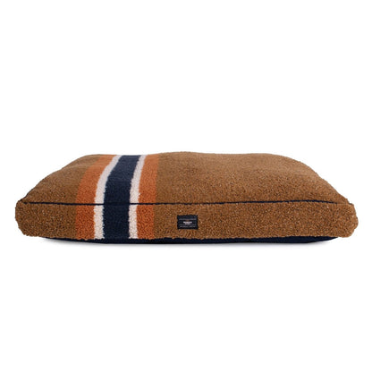 Shinola Brand Stripe Berber Napper Dog Bed | Plush Shearling Bed with Recycled Fill & Washable Cover