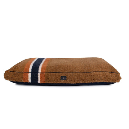 Shinola Brand Stripe Berber Napper Dog Bed | Plush Shearling Bed with Recycled Fill & Washable Cover