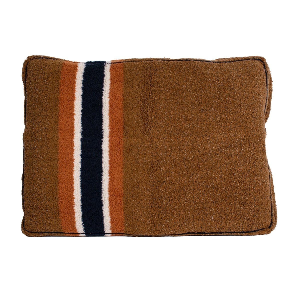 Shinola Brand Stripe Berber Napper Dog Bed | Plush Shearling Bed with Recycled Fill & Washable Cover
