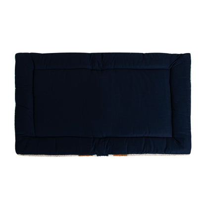 Shinola Brand Stripe Comfort Cushion Berber Dog Bed – Oatmeal | Reversible Plush Dog Mat with Recycled Fill