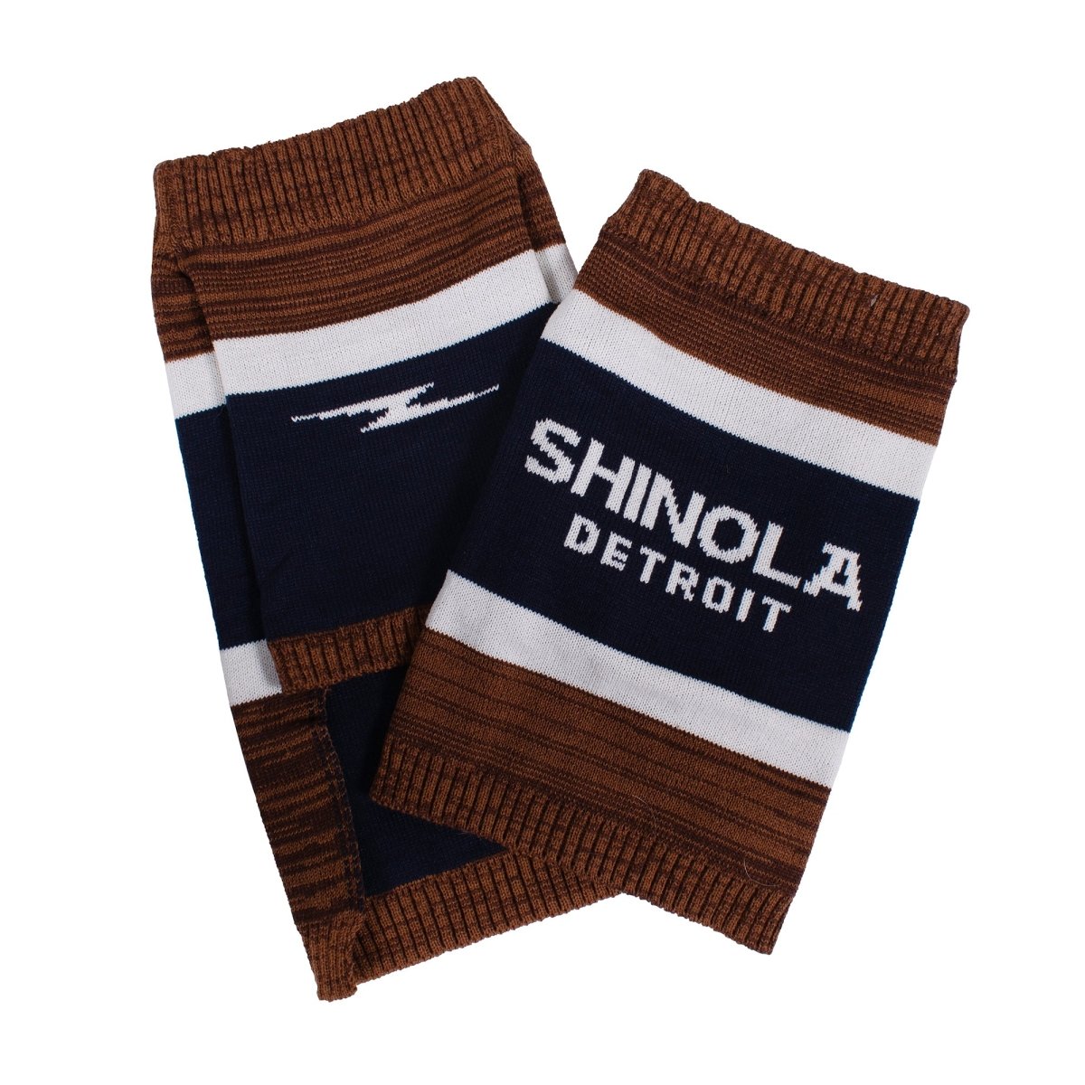 Shinola Brand Stripe Knitted Pet Sweater | Cozy Pullover Acrylic Dog Sweater — Machine Washable
