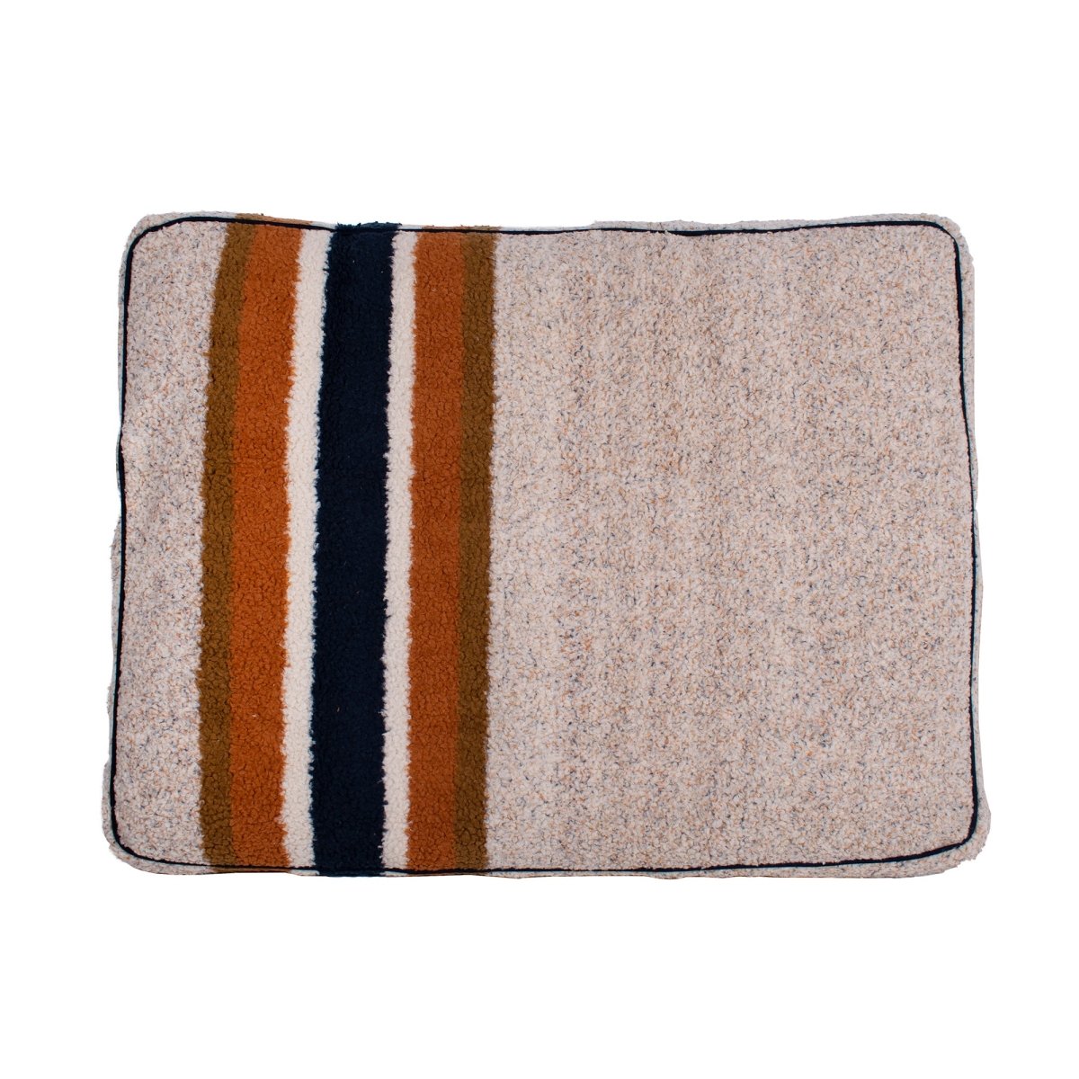 Shinola Brand Stripe Napper Pillow Berber Dog Bed – Oatmeal | Plush Berber Mattress with Recycled MemoryFiber™ & Washable Cover