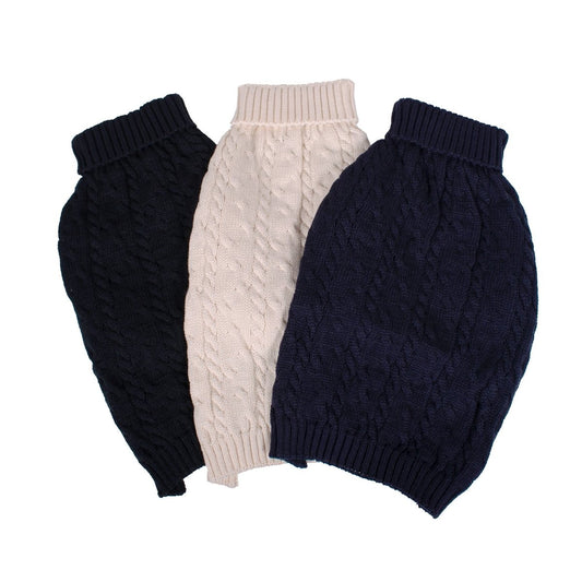Shinola Cable Knit Pet Sweater | Cozy Pull-Over Dog Sweater in Multiple Sizes