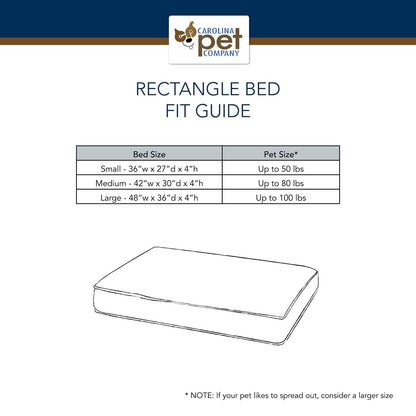 Solid Jamison Rectangle Indoor/Outdoor Dog Bed | UV-Resistant Cover with Recycled MemoryFiber™ Fill