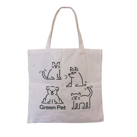 Green Pet Eco-Chic Tote Bag – Recycled Material with Playful Pet Design, One Size for Everyday Use
