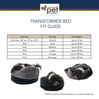 Transformer Converting Dog & Cat Bed | Multi-Configuration Reversible Pet Bed with Plush Recycled MemoryFiber™