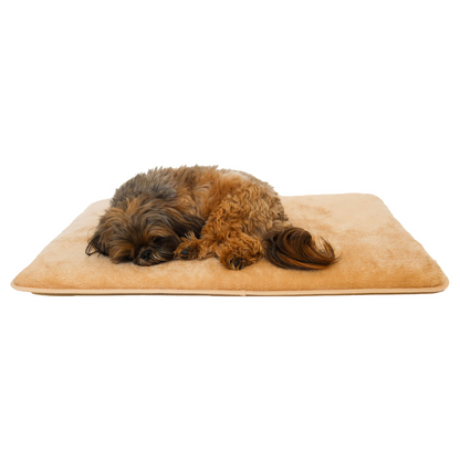 Crazy Warm Pet Bed – Hazelnut Memory Foam with Tourmaline Powder for Pain Relief & Muscle Support, Portable for Travel or Crate Use