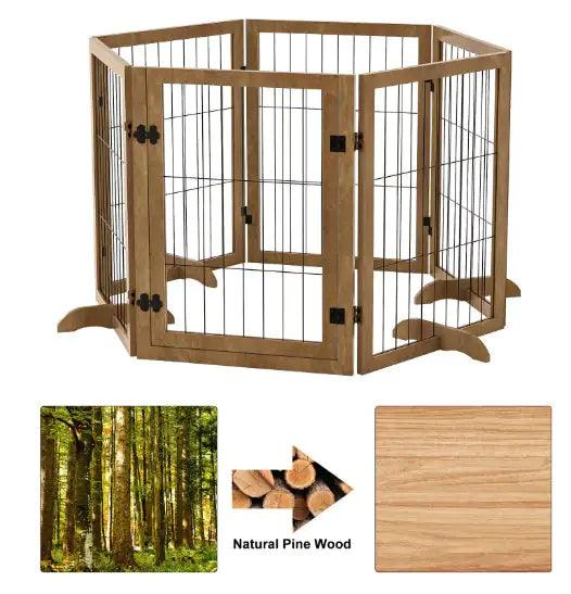 WideSpan 144" Pet Gate with Door – Extra-Wide Solid Wood Safety Barrier