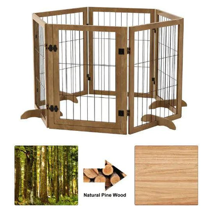 WideSpan 144" Pet Gate with Door – Extra-Wide Solid Wood Safety Barrier