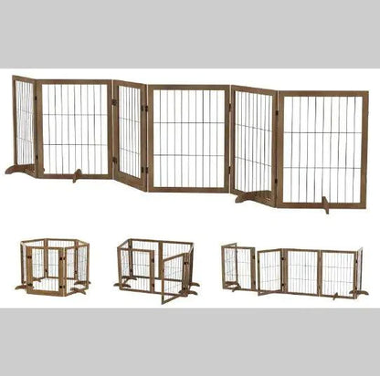 WideSpan 144" Pet Gate with Door – Extra-Wide Solid Wood Safety Barrier
