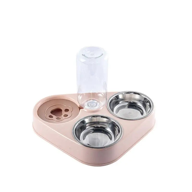 3-in-1 Pet Food Bowl with Automatic Water Feeder | Dual Bowl Feeding Station for Cats & Dogs