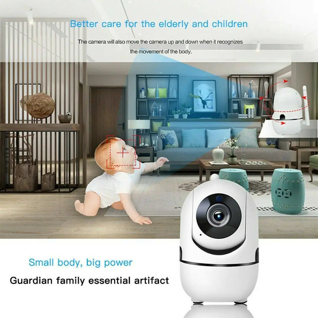1080P WiFi Indoor Security Camera with Night Vision, Motion Alerts & Two-Way Audio